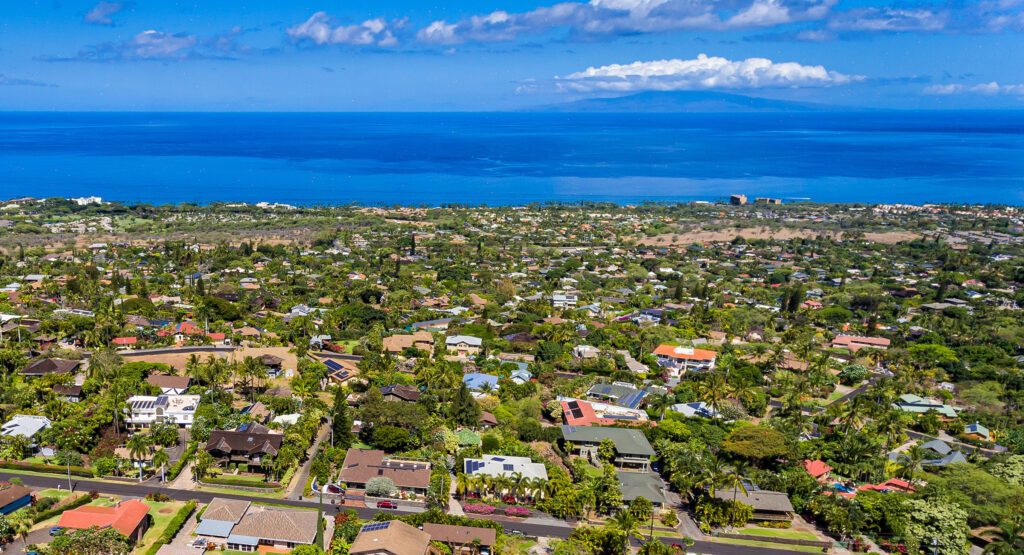 The view of the Ocean from Maui Meadows.